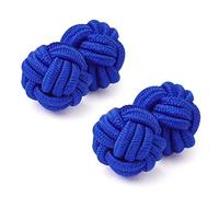 HONEY BEAR Round Silk Knot Elastic Fabric Cufflinks for Men Women 1 Pair