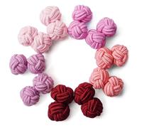 HONEY BEAR Silk Knot Elastic Fabric Cufflinks 5 Pairs Set for Men/Women