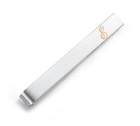 HONEY BEAR Silver 5.4cm Initial Letter Tie Clip Bar for Men Wedding Gift