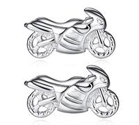 HONEY BEAR Silver Racing Motorcycle Cufflinks for Men