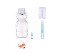 Honey Bear Spill-Proof Straw Cup, Squeezable Therapy & Special Needs Assistive Drink Container with Leak Resistant Lid & Long Straws