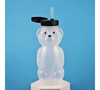 Honey Bear Spill-Proof Straw Cup, Squeezable Therapy & Special Needs Assistive Drink Container with Leak Resistant Lid & Long Straws