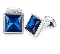 HONEY BEAR Square Crystal Cufflinks for Men Wedding Business