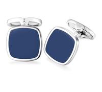 HONEY BEAR Square Cufflinks for Mens,Stainless Steel for Business Wedding Gift (Blue)