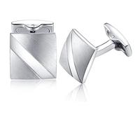 HONEY BEAR Square Cufflinks Silver for Men Wedding Business