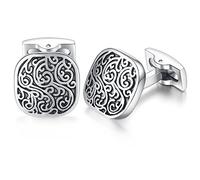 HONEY BEAR Square Retro Pattern Cufflinks for Men Wedding Business