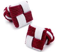 HONEY BEAR Square Silk Knot Elastic Fabric Cufflinks for Men/Women