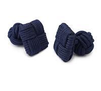HONEY BEAR Square Silk Knot Elastic Fabric Cufflinks for Men/Women