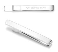HONEY BEAR Standard/Skinny Thicker Tie Clip Bar for Men Business Wedding | Classic Minimalist, Steel-Plated Copper Base, Gift-Boxed, Thickened, Rounded Corners, Easy to Slide On, No Snag or Wrinkle