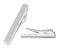 HONEY BEAR Standard Tie Clip Bar for Men Business Wedding Gift | Classic Minimalist, Steel-Plated Copper Base, Gift-Boxed, Thickened, Rounded Corners, Easy to Slide On, No Snag or Wrinkle