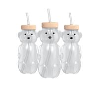 Honey Bear Straw Cup for Babies, 8-Oz HoneyBear Cup with Lid, 3-Pack Therapy Learning Honey Bear Straw, Baby Bottle Set