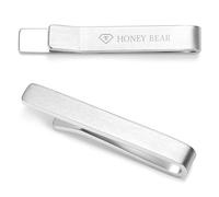 HONEY BEAR Tie Clip Bar for Men 1.57"/1.97"/2.12"/2.36" Standard/Skinny Size Business Wedding Gift Thick Thicker with Box,4/5/5.4/6cm (Brushed Silver 4cm)
