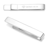 HONEY BEAR Tie Clip Bar for Men 1.57"/1.97"/2.12"/2.36" Standard/Skinny Size Business Wedding Gift Thick Thicker with Box,4/5/5.4/6cm (Shinny Silver 4cm)