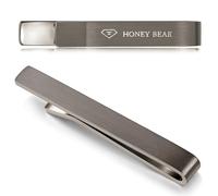 HONEY BEAR Tie Clip Bar for Men 1.57"/1.97"/2.12"/2.36" Standard/Skinny Size Business Wedding Gift Thick Thicker with Box,4/5/5.4/6cm (5cm Brushed Gun Black)
