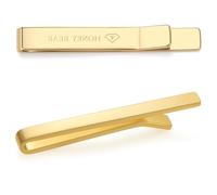 HONEY BEAR Tie Clip Bar for Men 2.12inch Standard Size Business Wedding Gift Thick Thicker with Box,5.4cm (Shinny Gold 5cm)
