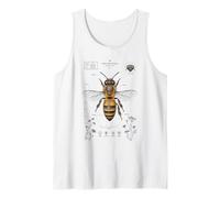Honey Bee Anatomy Vintage Field Guide Diagram Art Tank Top