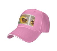 Honey Bee and Flower Pint Trucker Hat Baseball Cap, Baseball Cap Adjustable Sun Hat Golf Hats, Adjustable Classic Cap Pink