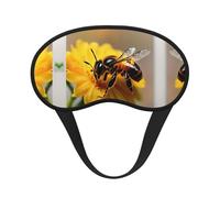 Honey Bee and Flower Print Fashion Sleep Mask, Blackout Eye Mask,Sleeping Eye Mask Suitable for Travel/Yoga/Nap