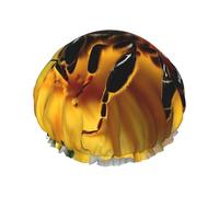 Honey bee and flower Print Shower Cap, Shower Cap for Women Reusable, Waterproof Bath Cap,Quick Drying Bath Hair Cap