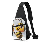 Honey bee Art Printed Chest Bag Sling Bag for Men Women, Outdoor Crossbody Fanny Packs Hiking Chest Packs Sport Daypacks