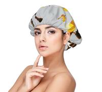 Honey bee Art Printed Satin Hair Bonnet for Sleeping Double Layer Silk Sleep Cap Hair Wrap Cap for Women Men Black