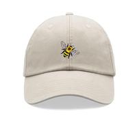Honey Bee Baseball Cap Vintage Washed Unisex Dad Hat Adjustable Stone