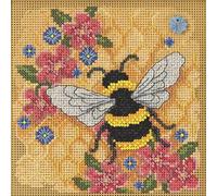 Honey Bee Beaded Counted Cross Stitch Kit Mill Hill 2022 Buttons & Beads Spring MH142211