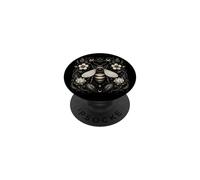 Honey Bee Black Cream Floral Celestial Botanical Dark Art PopSockets Adhesive PopGrip