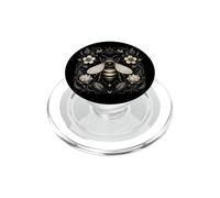 Honey Bee Black Cream Floral Celestial Botanical Dark Art PopSockets PopGrip for MagSafe