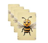 Honey Bee Car Air Fresheners 4 Pcs Rectangle Hanging Car Air Freshener Fragrance Scented Cards Auto Mirror Pendant Aromatherapy Tablets For Car Home Office Closet Bathroom