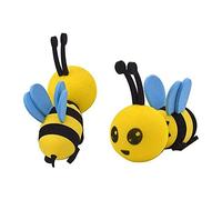 Honey Bee Car Antenna Topper, Lovely Smiling Yellow Bee Car Aerial Toppers Funny Bumble Bee Ornaments for All Kinds of Automobile Roof Decorative (2 PCS)