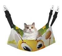 Honey Bee Cat Hammock for Cage Hanging Soft Pet Hammock Bed with Adjustable Straps and Metal Hooks Reversible Double Sided Hanging Bed Soft Sleeping Hammock for Cats