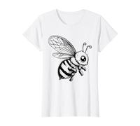 Honey bee Coloring and Paint it Yourself Value Graphic T-Shirt, Women, White, S