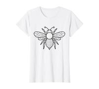 Honey bee Coloring and Paint it Yourself Value Graphic T-Shirt, Women, White, S