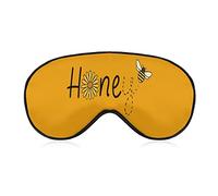 Honey Bee Daisy Eye Mask for Sleeping Blackout Night Blindfold with Adjustable Strap for Men Women Travel Yoga Nap
