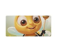 Honey Bee Desk Mat with Stitched Edges, Rubber Mouse Mat for Keyboard Mats Non-Slip Waterproof Desk Pad Office Supplies Large Gaming Mouse Pad for Home Work