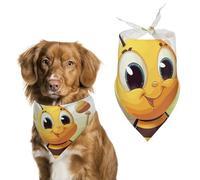 Honey Bee Dog Bandana Triangle Dog Scarf Washable Polyester Dog Bibs Cute Pet Bandana for Medium Large Dogs Puppy and Cats