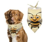 Honey Bee Dog Bandanas Cute Soft Cotton Puppy Scarves Washable Daily Summer Durable Triangle Reversible Bibs Suitable for Small Medium Large Dogs and Cats