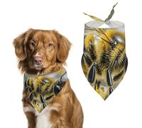 Honey Bee Dog Bandanas for Feeding Grooming, Triangle Pet Bibs Washable Pets Scarf for Cats & Dogs