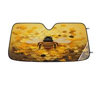Honey Bee Doodle Car Windshield Sun Shade，Cars Shade Front Windshield,Blocks UV Ray to Keep Your Vehicle CoolSun Visor Protector for Fits Car Truck SUV （55"x27.5"）