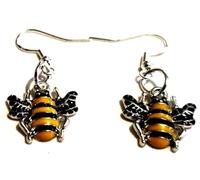 Honey Bee Earrings on Sterling Silver Hooks, Bumblebee Earrings, Bumble Bee, Beekeeper Earrings, Animal Lover Jewelry