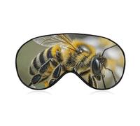 Honey Bee Eye Mask for Women & Men, Breathable & Adjustable Eye Cover, Ultra Soft Sleep Mask, Lightweight Travel Blindfold for Airplane, Nap, Night Sleeping