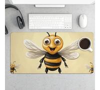 Honey Bee Gaming Mouse Pad 12x24 Inch Desk Pad Protector Waterproof Non-Slip Rubber Base Keyboard Mat Extra Large Desktop Mat for Office Home Computer Laptop Table Accessory