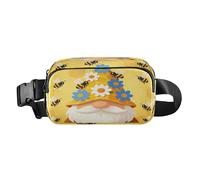 Honey Bee Gnome Dad Trendy Fanny Waist Pack for Men Women Small Sling Chest Bag with Adjustable Strap for Cycling Hiking Gym