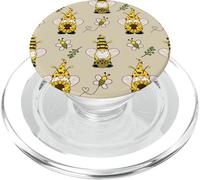 Honey Bee Gnomes Sunflowers Pattern Cute Gnome Bees Gift PopSockets PopGrip for MagSafe