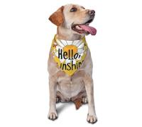 Honey Bee Hello Sunshine Printed Graphic Pet Triangle Scarf For Dogs & Cats, Adjustable Cute Pet Bandana For & Photo Shoots