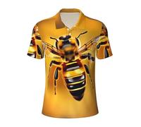 Honey-Bee Mens Polo Shirt Short Sleeve Sports Tactical T-Shirt Athletic Golf Polos Daily Casual Stylish Black