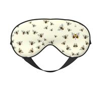 Honey Bee. Night Mask Soft Reversible Eye Cover Adjustable Strap Light Blocking Comfortable Rest