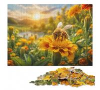 Honey Bee on Yellow Flower Wooden Jigsaw Puzzle 1000 Pieces, Hobby Gift | Colour and shape sorting: a clear build method alone or together.