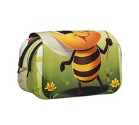 Honey Bee Pencil Case Multi- Slot Pencil Pouch Big Capacity Pencil Bag Portable Makeup Bag for Men Women